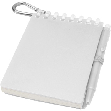 Logotrade promotional merchandise picture of: Lig Mini recycled outdoor soft cover notebook and ballpoint pen set (black ink)
