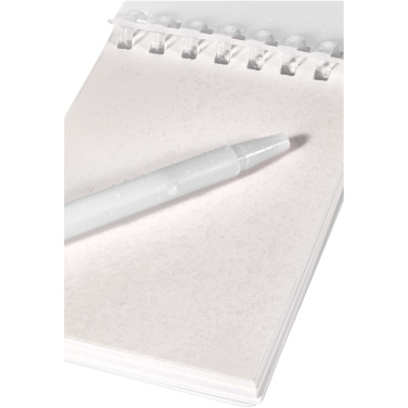 Logo trade advertising products picture of: Lig Mini recycled outdoor soft cover notebook and ballpoint pen set (black ink)