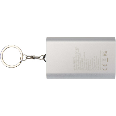 Logo trade promotional products picture of: Arcturus 2000 mAh recycled aluminium power bank with keychain