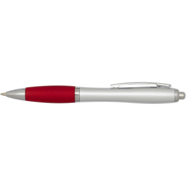 Logotrade advertising products photo of: Nash RCS recycled plastic ballpoint pen with silver barrel and coloured grip (black ink)