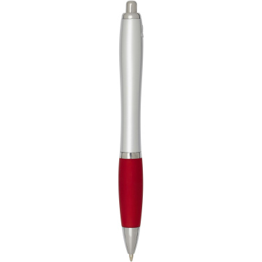 Logo trade business gifts image of: Nash RCS recycled plastic ballpoint pen with silver barrel and coloured grip (black ink)