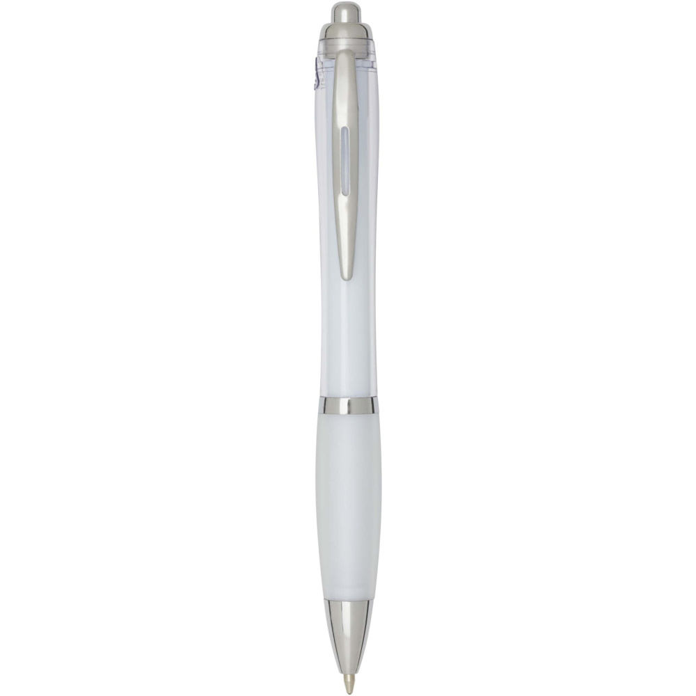 Logo trade promotional giveaways image of: Nash RCS recycled plastic ballpoint pen with coloured barrel and grip (blue ink)