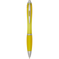 Nash RCS recycled plastic ballpoint pen with coloured barrel and grip (blue ink), Yellow