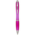 Nash RCS recycled plastic ballpoint pen with coloured barrel and grip (blue ink), Pink