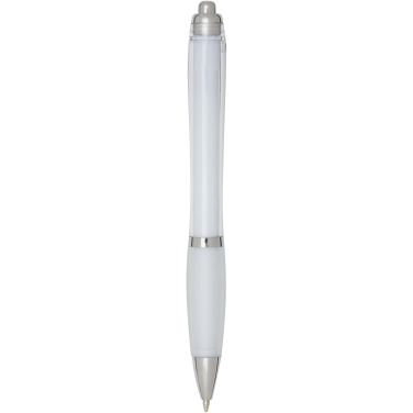 Logo trade advertising products image of: Nash RCS recycled plastic ballpoint pen with coloured barrel and grip (black ink)