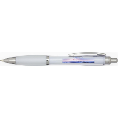 Logo trade promotional product photo of: Nash RCS recycled plastic ballpoint pen with coloured barrel and grip (black ink)