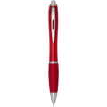 Nash RCS recycled plastic ballpoint pen with coloured barrel and grip (black ink), Red