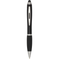 Nash RCS recycled plastic stylus ballpoint pen with coloured barrel and black grip (blue ink), Black
