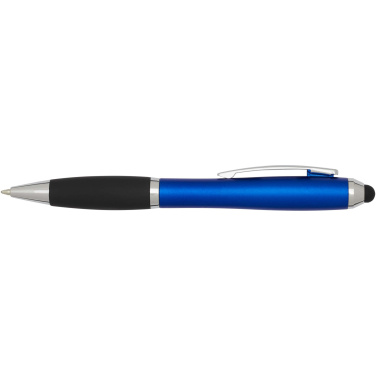 Logotrade advertising product image of: Nash RCS recycled plastic stylus ballpoint pen with coloured barrel and black grip (black ink)