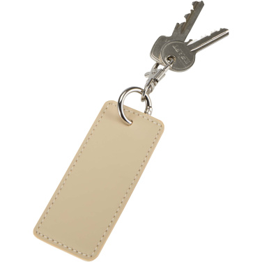 Logo trade promotional giveaways image of: Resi Plus GRS recycled rectangle charm keychain