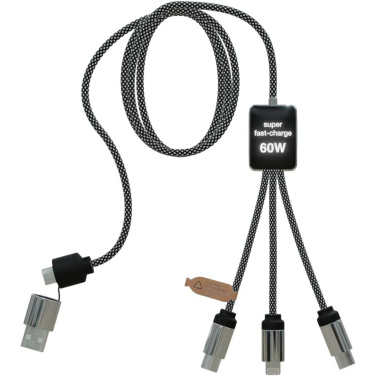 Logotrade advertising product picture of: SCX.design C33 60W Type-C charging cable with dual light-up logo