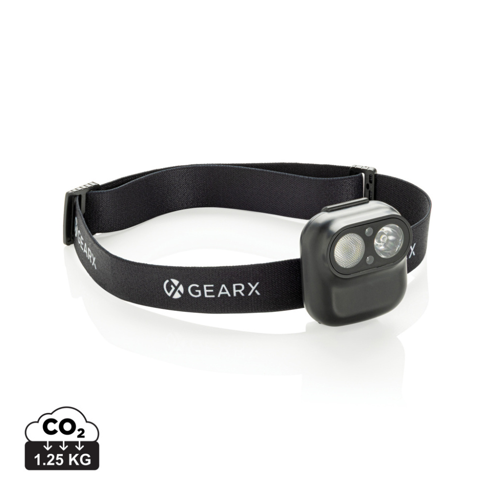 Logo trade advertising products image of: Gear X RCS rPlastic head torch with motion sensor