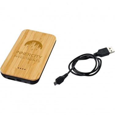 Logotrade meened pilt: Tulevane 6000 mAh bambusest/kangast juhtmevaba akupank