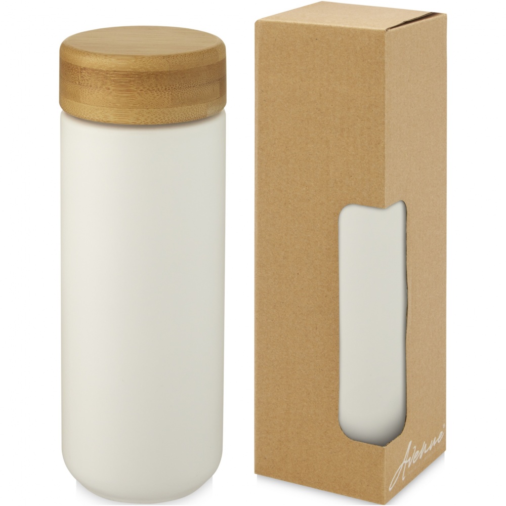 Logo trade ärikingituse pilt: Lumi 300 ml keraamiline termoskruus bambusest kaanega