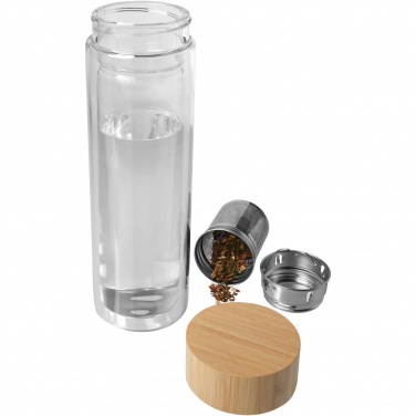 Logo trade reklaamkingituse pilt: Bailey 400 ml borsilikaatklaasist infusioonipudel bambusest kaanega