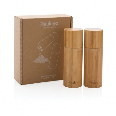Logo trade ärikingi pilt: Ukiyo bambusest soola- ja pipraveski komplekt