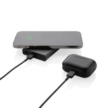 Logotrade ärikingituse foto: Terra RCS taaskasutatud alumiiniumist 5000 mAh akupank 5W juhtmevaba