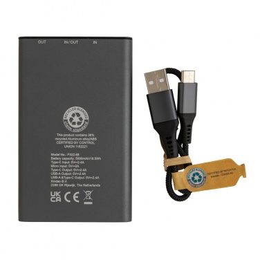 Logotrade reklaamkingituse foto: Terra RCS taaskasutatud alumiiniumist akupank 5000 mAh