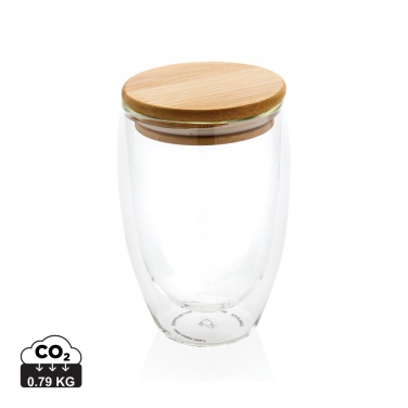 Logotrade reklaamkingi foto: Kaheseinaline boorsilikaatklaas bambusest kaanega 350ml