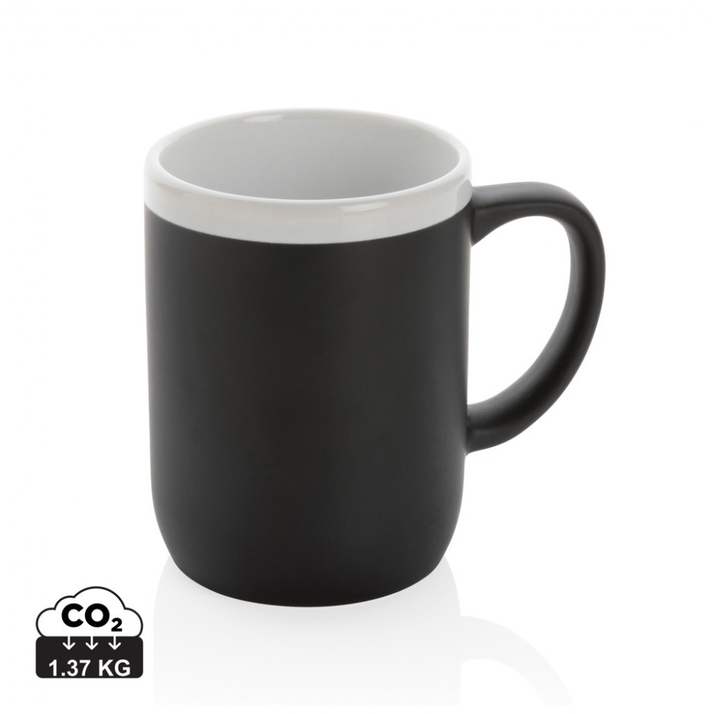 Logo trade meene pilt: Valge äärega keraamiline kruus 300ml
