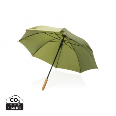 Logotrade firmakingituse foto: 23" Impact AWARE™ RPET 190T automaatselt avatav bambusest vihmavari