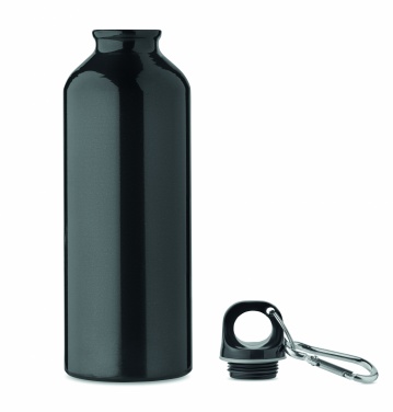 Logotrade ärikingi foto: Taaskasutatud alumiiniumist valmistatud ühekordse seinaga joogipudel 500 ml karabiiniga