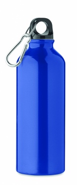 Logo trade reklaamkingid foto: Taaskasutatud alumiiniumist valmistatud ühekordse seinaga joogipudel 500 ml karabiiniga