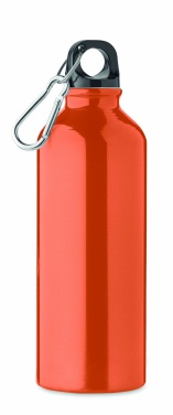 Logo trade reklaamkingi pilt: Taaskasutatud alumiiniumist valmistatud ühekordse seinaga joogipudel 500 ml karabiiniga