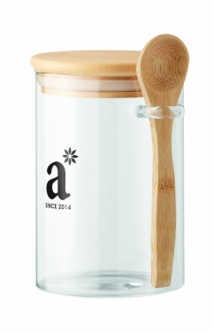 Logotrade reklaamtooted pilt: Klaaspurk lusikaga 600 ml