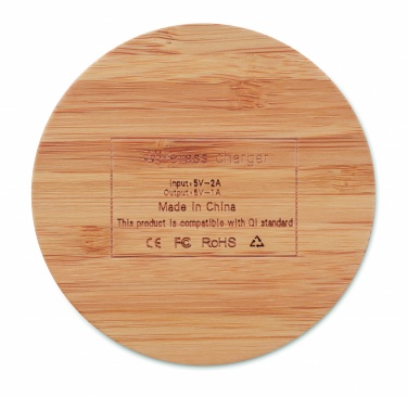 Logotrade reklaamtooted pilt: Juhtmeta bambusest laadija 5W