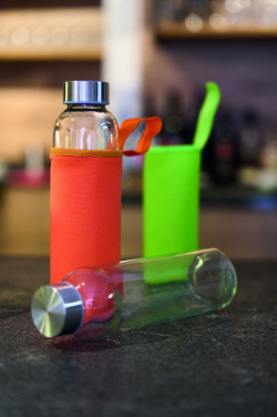 Logo trade firmakingi pilt: Klaaspudel Klagenfurt roostevabast terasest korgiga 500 ml