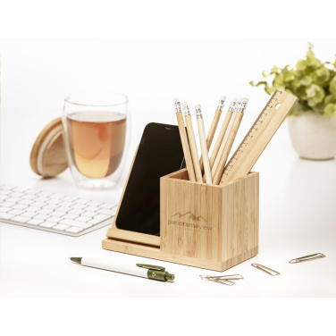 Logo trade ärikingi pilt: Bamboo Boss 15W laadija/pliiatsihoidja
