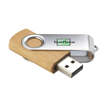 Logotrade meened pilt: USB Twist Bamboo laost 8 GB