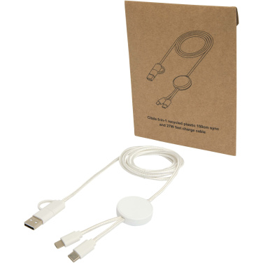 Logotrade ärikingituse foto: Citala 5-in-1 taaskasutatud plastist 150 cm andmete sünkroonimine ja 27 W kiirlaadimiskaabel