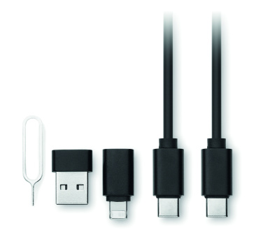 Logo trade reklaamkingituse pilt: 4 in 1 kaabli pistikute komplekt 15W