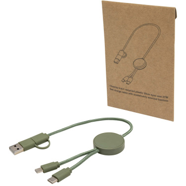 Logotrade firmakingi foto: Citala 5-in-1 taaskasutatud plastist 30 cm kiirlaadimiskaabel