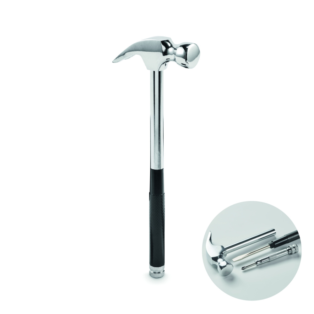 Logotrade meened pilt: CLAW IT süsinikterasest haamer ja kruvikeeraja