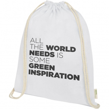Logotrade mainoslahja ja liikelahja kuva: Orissa 100 g/m² organic cotton drawstring bag 5L