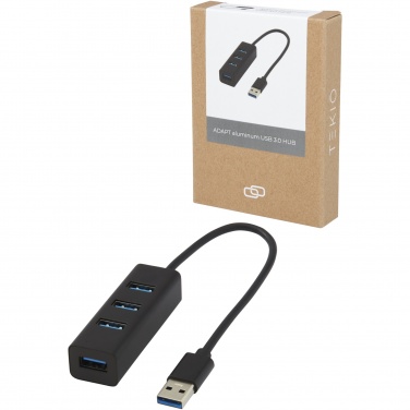 Logo trade mainoslahja ja liikelahja tuotekuva: ADAPT alumiininen USB 3.0-keskitin