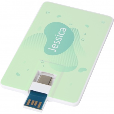 Logo trade liikelahja mainoslahja tuotekuva: Duo Slim 32 Gt USB-asema, Type-C ja USB-A 3.0