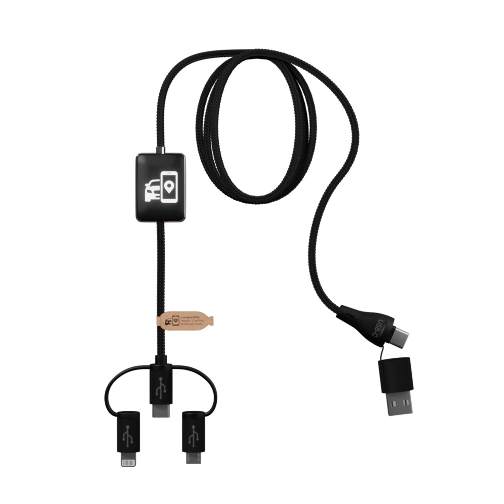 Logotrade mainoslahja ja liikelahja kuva: SCX.design C48 CarPlay 5-in-1 latauskaapeli 