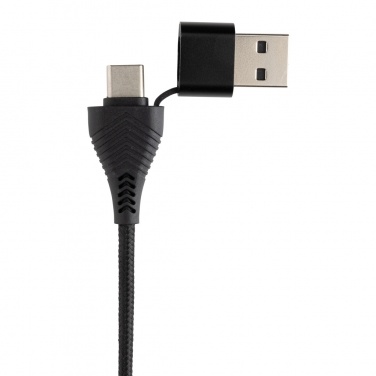 Logo trade liikelahjat mainoslahjat kuva: Link RCS kaksoistulo USB-hub kierrätysmuovia ja bambua