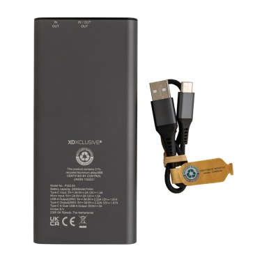 Logo trade mainoslahjat tuotekuva: Terra RCS alumiininen 20w 20000mAh varavirtalähde