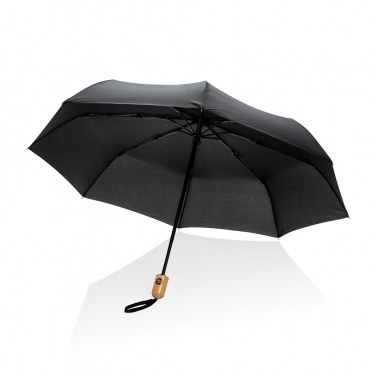 Logo trade mainostuote kuva: 21" Impact AWARE™ RPET 190T auto open/close bambusateenvarjo