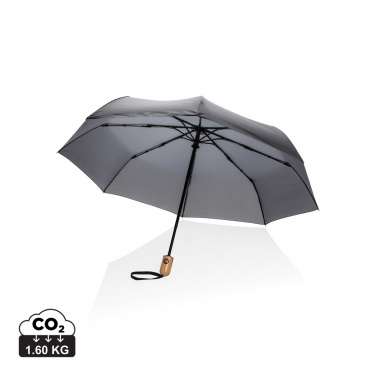 Logotrade mainoslahja tuotekuva: 21" Impact AWARE™ RPET 190T auto open/close bambusateenvarjo