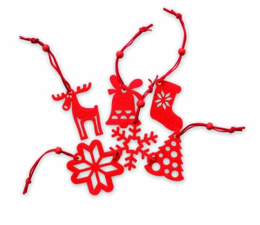 Logo trade liikelahjat mainoslahjat kuva: Set of 6 felt tree hangers