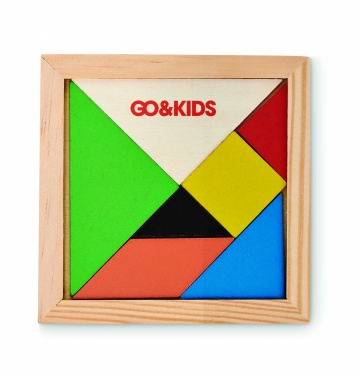 Logo trade liikelahja mainoslahja tuotekuva: Tangram-palapeli puusta