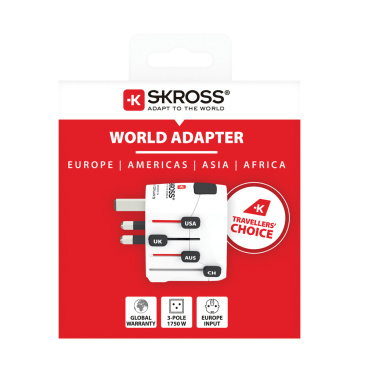 Logo trade mainoslahjat ja liikelahjat kuva: SKROSS Pro 3-napainen matka adapteri