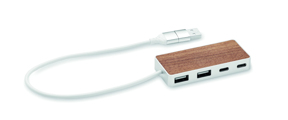 Logotrade liikelahja mainoslahja kuva: USB-keskitin 4 porttia 27,5 cm