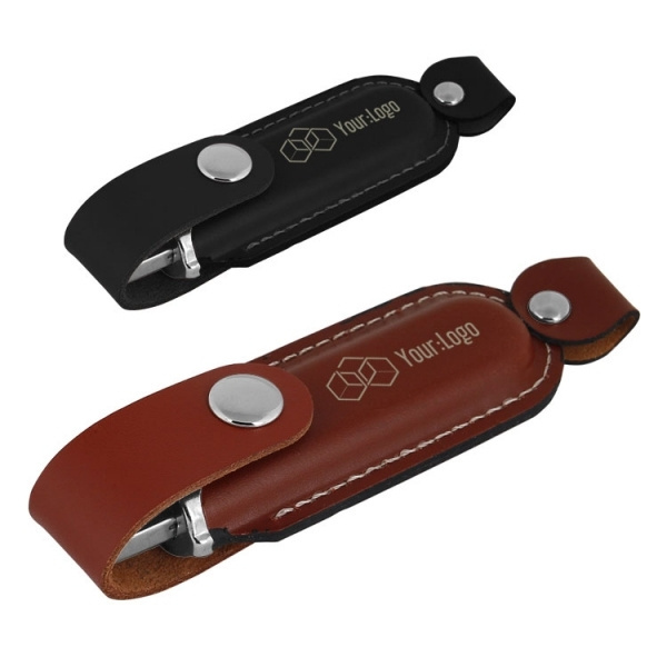 Logotrade mainoslahjat kuva: Nahkainen USB-tikku